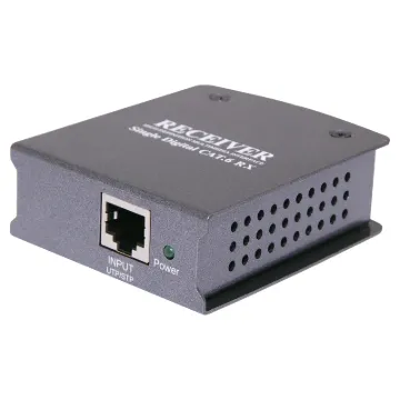 Receiver for use with the A 3224 HDMI Extender Kit and the A 3225 HDMI Extender Tranceiver. For multiple screens daisy chained from a single signal source use up to 6 tranceivers with a receiver at the very end.