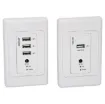 A point to point USB2.0 over UTP balun pair mounted into a wallplate for transmission of USB data between rooms. Installation is made easier via PoE, which only requires a single power source at either the receiver or transmitter end.