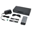 This 4x4 HDMI 2.0 18Gbps Matrix Switcher can switch any of these 4 HDMI 2.0 Sources to four HDMI 2.0 Displays.