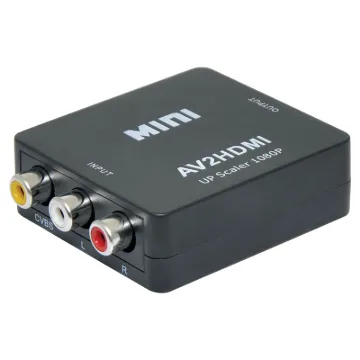 This handy box provides a way to connect older AV devices (such as retro gaming consoles, VCRs & camcorders)  to HDMI inputs and upscales the signal to 1080p @ 60Hz. 720p/1080p selectable.  USB powered.
