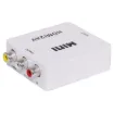 A compact down scaler box designed to convert HDMI to a stereo composite signal for integration into analogue signal installations. Ideal for using new source equipment with older televisions or distributed AV systems. NTSC/PAL selection.