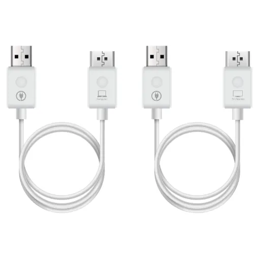 These wireless extension cables provide a simple way to send 1080p 60Hz signals from a HDMI source device to TV or monitor in another room up to 50m away (line-of-sight).