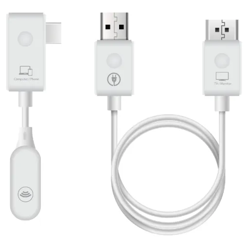 HDMI wireless sender capable of sending 1080p 60Hz signals from your device to a TV or monitor in another room up to 50m away (line-of-sight).