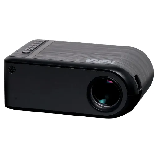 This compact projector offers excellent LED picture quality with 800x480p resolution for screens up to 4m (170”) wide!
