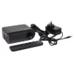 This compact projector offers excellent LED picture quality with 800x480p resolution for screens up to 4m (170”) wide!
