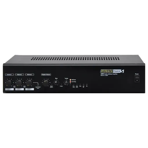 Designed to meet the requirements of medium sized professional public address installations, delivering an output power of 40W RMS respectively.
