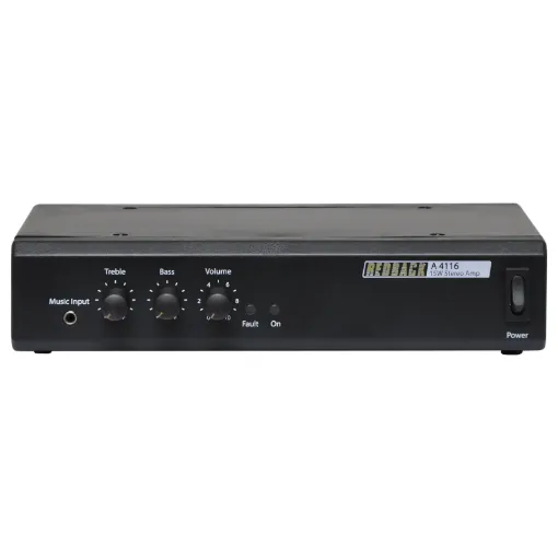 Packed with features, this super compact stereo amp is ideally suited to classrooms, boardrooms, boutiques, reception areas or anywhere a small functional stereo system is required.