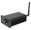 A compact, sturdy 2x50W RMS class-D stereo amplifier with 3.5mm input on the front and RCA input on the back for easy connection.