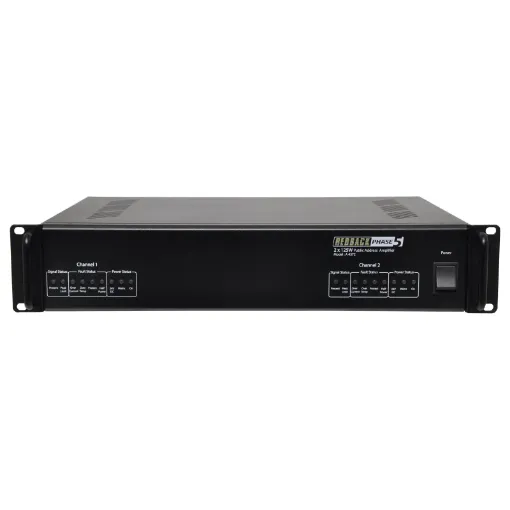 Consists of 2 x 125 Watt amplifiers in a single chassis. Ideal for multi-zone 100V PA requirements. Manufactured in Australia to stringent engineering criteria, the Phase 5 amplifier series exhibit quite remarkable performance and outstanding reliability.