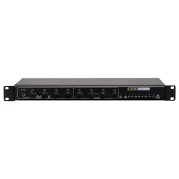 This 4 Channel Stereo Mixer has been designed to meet the growing demands of PA systems utilising high power stereo amplifiers, it features 2 balanced microphone and 2 auxiliary inputs. Perfect for aerobics use, bars, bistros, sporting clubs.