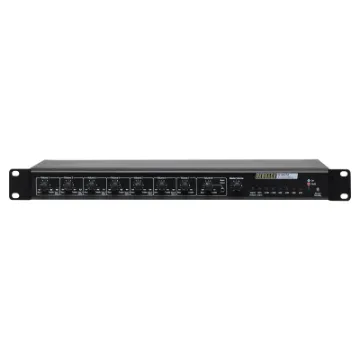 This unique Redback PA mixer features four input channels which are user selectable for either balanced mic, line or auxiliary use. In addition it incorporates a four channel SD card based message player making it an excellent choice for retail, supermarkets, hardware stores and more.