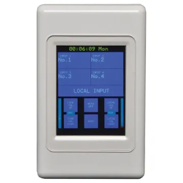 A touchscreen control wallplate to suit the A 4432 Redback mixer. Allows quick and easy source selection, muting, level control for programming, plus local input level control (when used with A 4931/ A 4932).