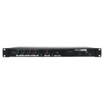 This unique mixer features four input channels which are user selectable for either balanced mic, line or auxiliary use. It incorporates a four channel SD card based message player making it an excellent choice for retail, supermarkets and hardware stores.