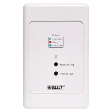 This commercial grade BT 5.0 receiver offers the ability to interface Bluetooth audio devices into public address systems. Balanced audio is relayed back to a Redback solutions receiver.