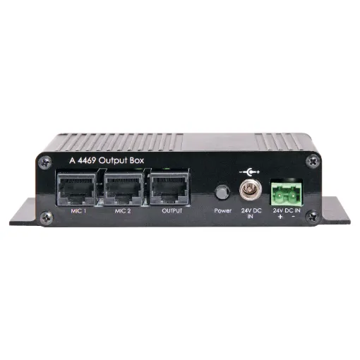 The A4469 zone relay unit may be installed remotely and has been designed to switch either low level inputs or amplifier outputs and interfaces the A4660 paging console with existing PA systems.