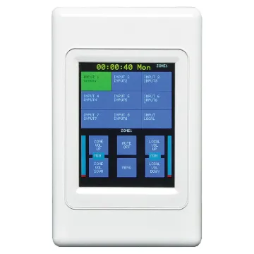 The A4495 wall plate allows remote selection of the A4480B zone input audio source and volume level (1 plate required per zone).