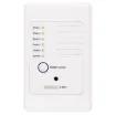 Designed to operate on 12 to 30VDC. This six input wall plate will sound a buzzer and
illuminate a specific LED when an input is activated/triggered by a closing contact. A
Cancel button allows the buzzer to be switched off whilst the LED indicator rema