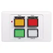 Allows the A4565A & A4500B alert/evac units to be activated remotely. Featuring alert, evacuation and cancel buttons with protective "flip up" covers to prevent accidental operation.