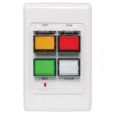 The A4581V wall plate allows remote triggering of the Alert, Evacuation and Bell tones and the cancel function of the A4565A Alert/Evacuation Controller.