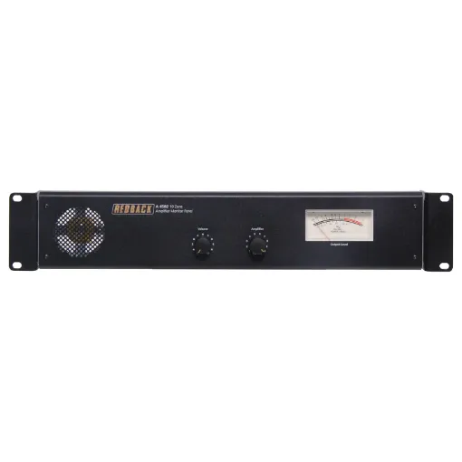 A handy aid to test and adjust 100V line PA amplifier output levels. Capable of monitoring 10 individual amplifiers (electrically isolated from each other to prevent cross talk). Audible and visual monitoring is available from the built in speaker and VU
