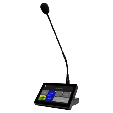 This paging console is designed to provide general paging to zones when connected to a variety of Redback products. It provides a visual indication of the status of all audio sources and zones within the system at a glance, sharing a common screen with the master wallplates available for use with these systems.