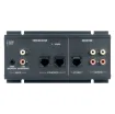 A compact system hub for interfacing input and output wallplates together with existing zone audio amplifiers and audio sources.