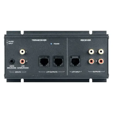 A compact system hub for interfacing input and output wallplates together with existing zone audio amplifiers and audio sources.