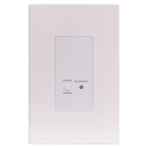This system provides a remote Bluetooth wallplate allowing you to stream audio wirelessly from your devices in one room whilst your audio equipment/amplifier is located in another.