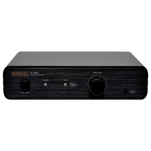 A compact bluetooth stereo amplifier for home and commercial sound systems. Features a high spec Class-D 2x50W RMS amplifier and optical input for connection to digital audio sources. Pairs well with the A4861 200W subwoofer amplifer.