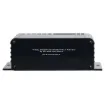 This small adaptor receives a 100V signal from one amplifier and reduces the level down to either balanced mic level or auxiliary level to feed into the input of a second amplifier.