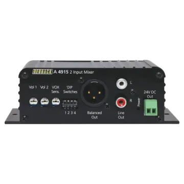 This compact 2 input mixer accepts either a line level signal or balanced microphone signal for each input.