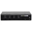 This Microphone/Line Hub is designed to accept audio from up to four A 4931 Mic/Line Preamp wallplates. The Hub has a dedicated output for each wall plate, with front mounted volume controls for each output.