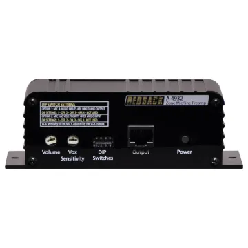 This mic/line pre-amp wallplate accepts either a microphone or line input and converts the signal to a balanced high level output. The 3V output signal is carried via Cat5e cable, (suitable for distribution up to 300m without interference) back to the A 4930 Hub.