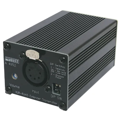 This handy interface box allows balanced signals to be transmitted over long distances using economical UTP data cabling, and provides easy local zone connection for audio sources.