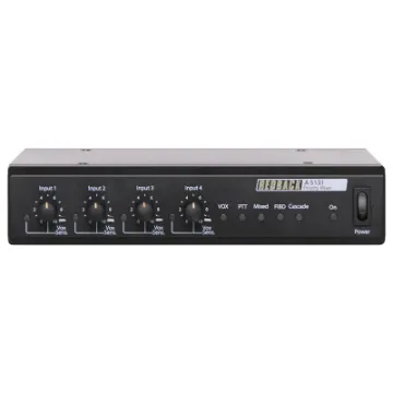 This four channel mixer features 4 balanced mic inputs and 3 line inputs. Input 1 is a dedicated balanced mic input whilst inputs 2 - 4 can accept either balanced mic or line level.