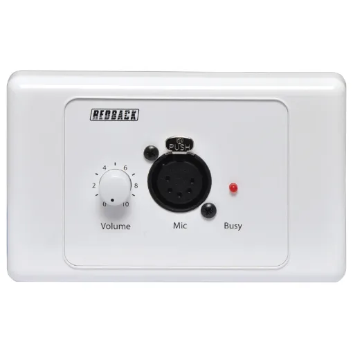 The A5138 UTP wall plate has a standard 5 Pin XLR connector for connection of microphones with PTT switches.