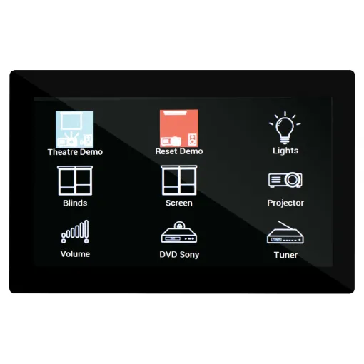 This universal 7" touchscreen wallplate is the perfect control system for commercial and domestic automation. Its stylish low profile design lends itself to installation in new modern homes, classrooms, lecture theatres or corporate boardrooms.