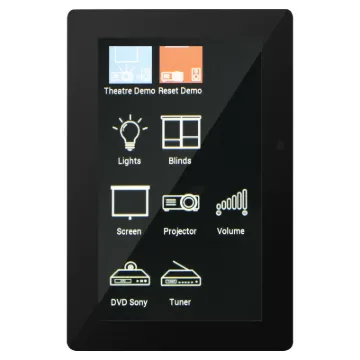 This universal touchscreen wallplate is the perfect control system for commercial and domestic automation. Its stylish low profile design lends itself to installation in new modern homes, classrooms, lecture theatres or corporate boardrooms.