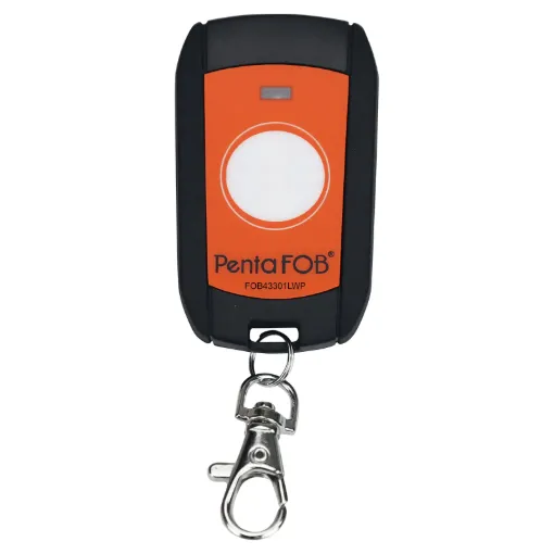 The Waterproof PentaFOB® works in conjunction with our standard PentaFOB® remotes and PCR series of
receivers. It uses frequency hopping spread spectrum (FHSS).