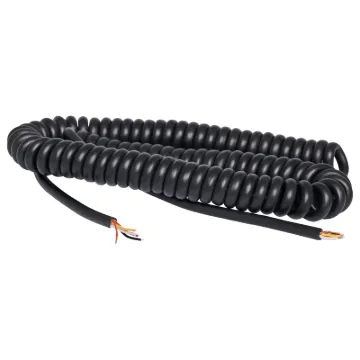 0.75m curly cable to suit CB fist type microphone. Bare end connection for terminating to OEM equipment or with the connector of your choice.