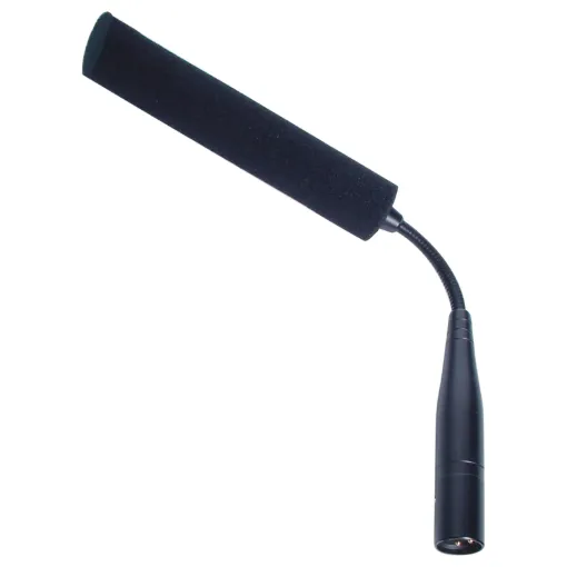 This shotgun mic is designed to plug directly into a desk mount XLR socket. The line + gradient pattern provides an extremely tight unidirectional pickup and high rejection of back & side signals. It features a section of flexible gooseneck for angle adju