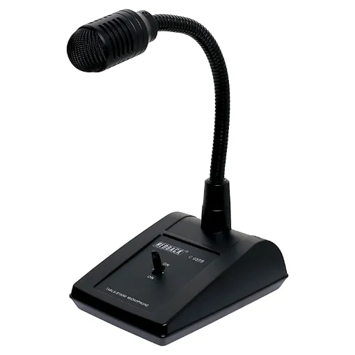 This desk microphone has a tapered low frequency response for articulate speech reproduction and enhanced clarity.  Fitted with a 2 metre lead and terminated with 5 pin XLR connector. Includes a PTT mute switching pair.