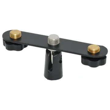 Enables 3 microphones to be mounted on a single mic stand. Simply screws on to the 5/8” thread then the mic holders screw to the crossbar.
