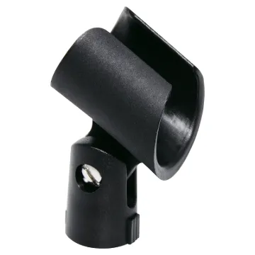 Standard type mic holder, uses 5/8&quot thread to enable direct fitting to most mic stands and goosenecks.