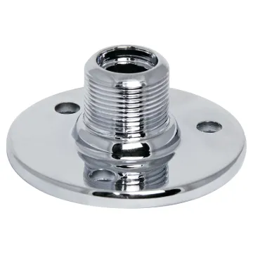 Has a 5/8&quot male thread one end and 5/8&quot female thread other end. Screws included. Chrome base