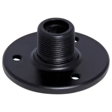 Has a 5/8&quot male thread one end and 5/8&quot female thread other end. Screws included. Black base