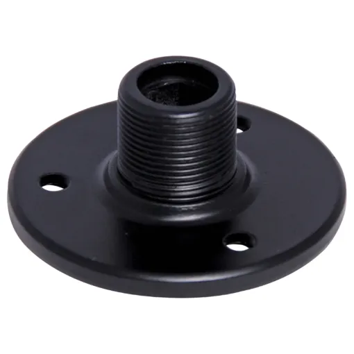 Has a 5/8&quot male thread one end and 5/8&quot female thread other end. Screws included. Black base
