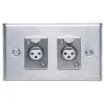 3 Pin Horizontal Mount Stainless Steel Plates with 2 x XLR skts