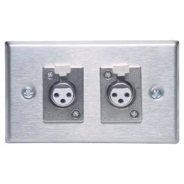 3 Pin Horizontal Mount Stainless Steel Plates with 2 x XLR skts