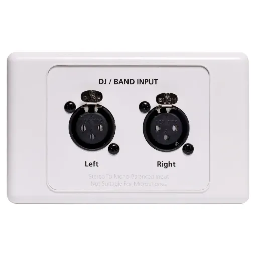 This dual 3 pin XLR wallplate has been desinged for DJ/band inputs at function centres and venues.